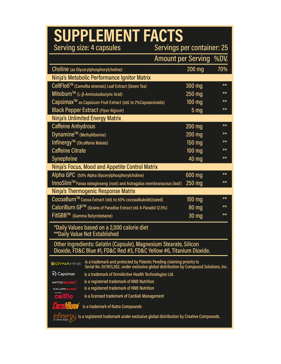 Ninja Supplements Ninja Burn Fat Burner