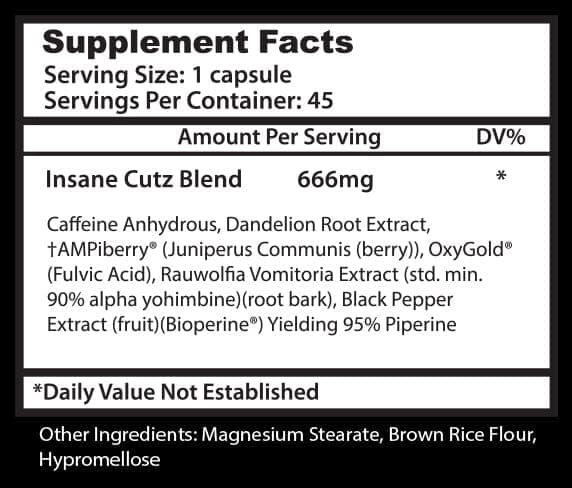 Insane Labz INSANE CUTZ Fat Burner