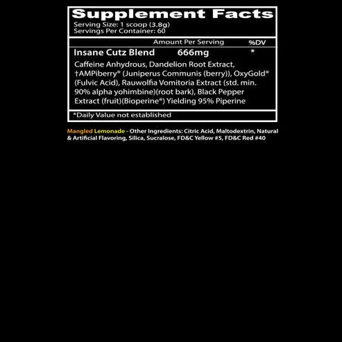 Insane Labz Insane Cutz Powder Fat Burner