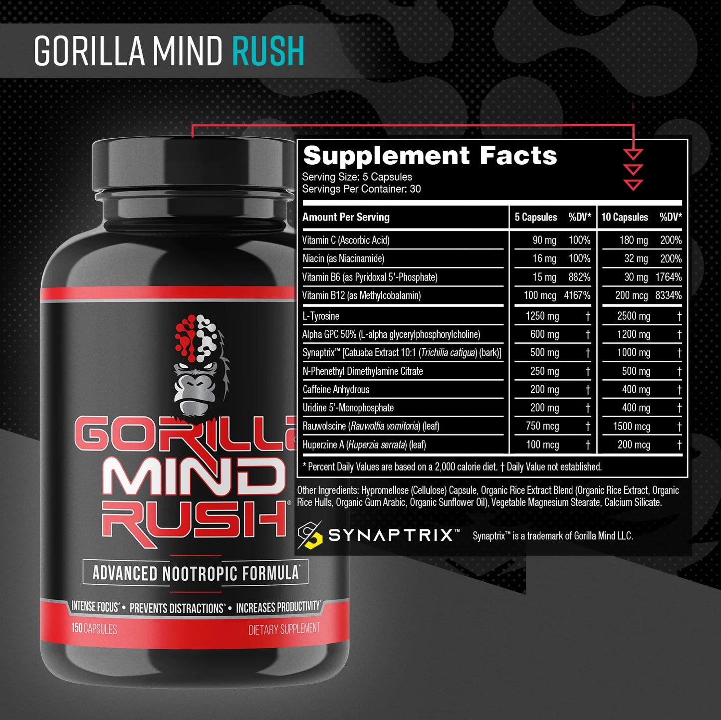 Gorilla Mind Rush Nootropic