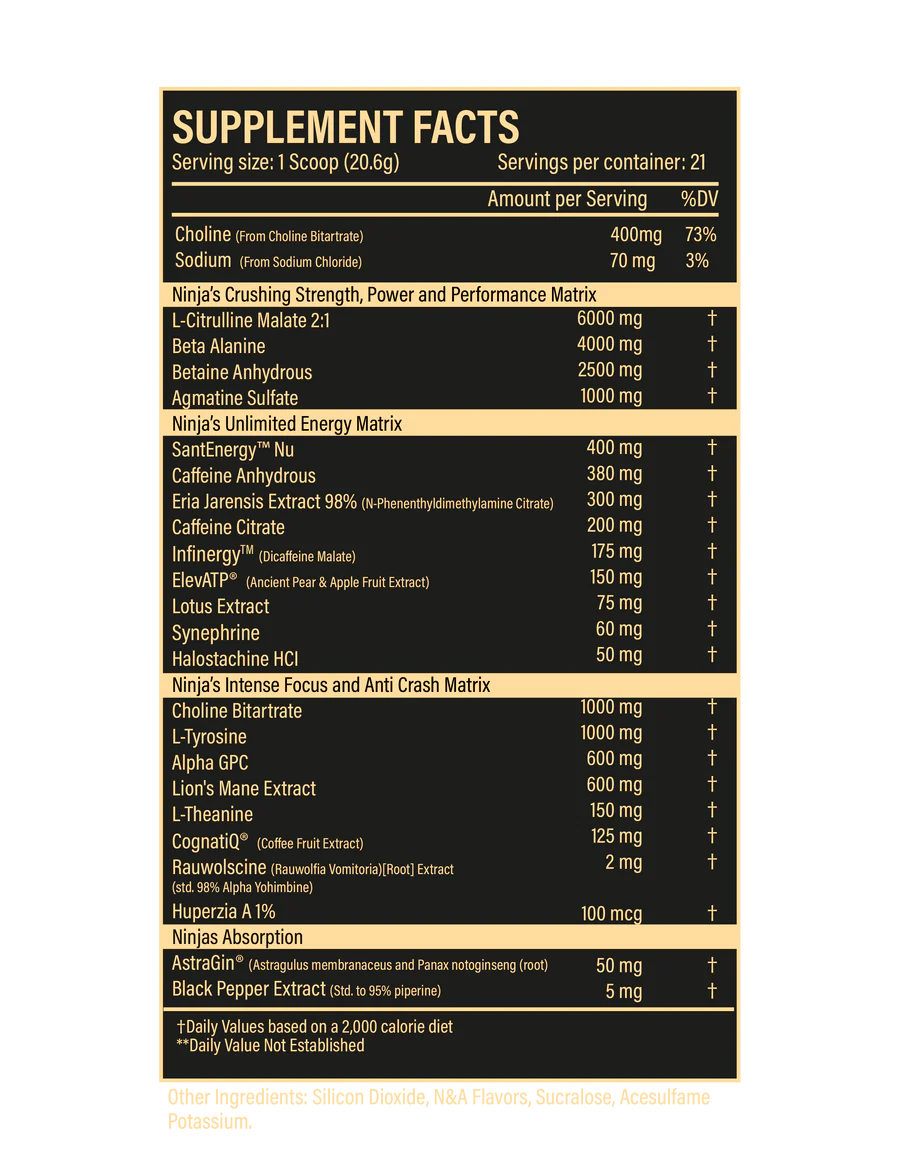 Ninja Supplements NINJA UNLEASHED Pre-Workout