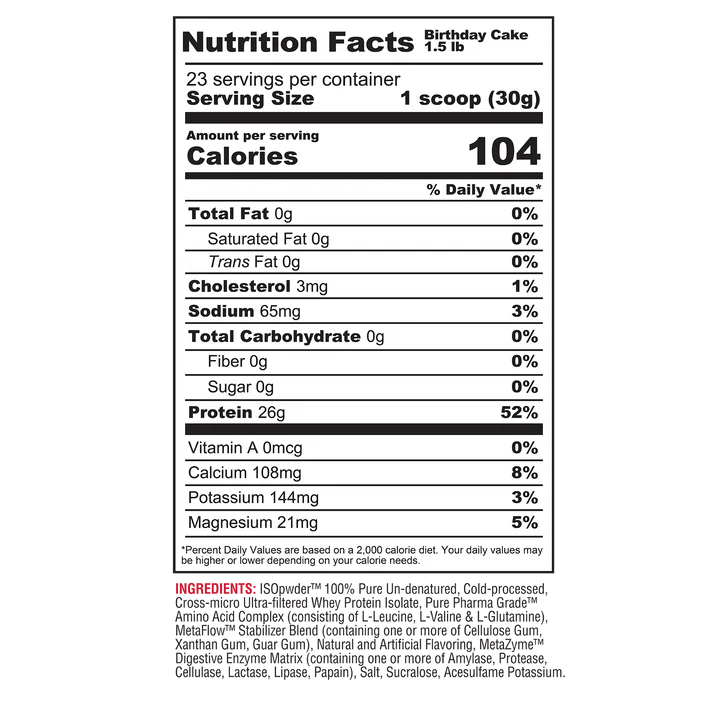 Metabolic Nutrition ISO PWDR