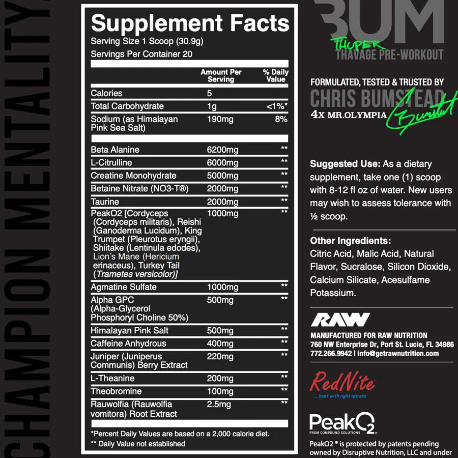 Raw Nutrition Thuper Thavage Pre-Workout