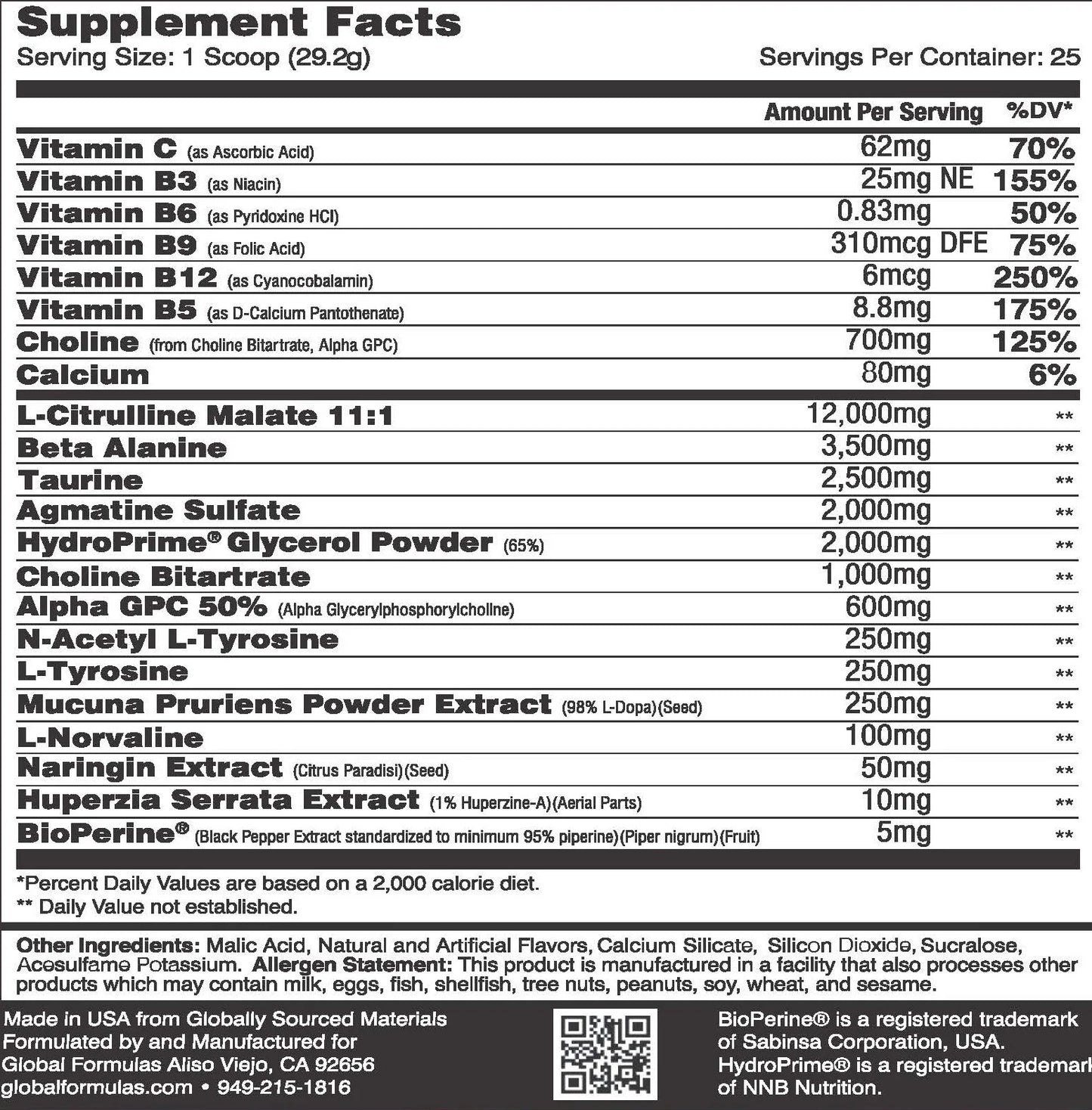 Global Formulas BioPUMP'D Pre-Workout
