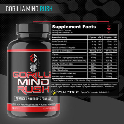 Gorilla Mind Rush Nootropic